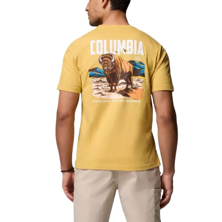 Columbia Marker Graphic T Shirt Men's Yellow-1