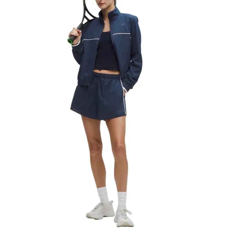 Lululemon Court RivalHigh Rise Perforated Tennis Bottom 3' Women's Blue Club Blue-3