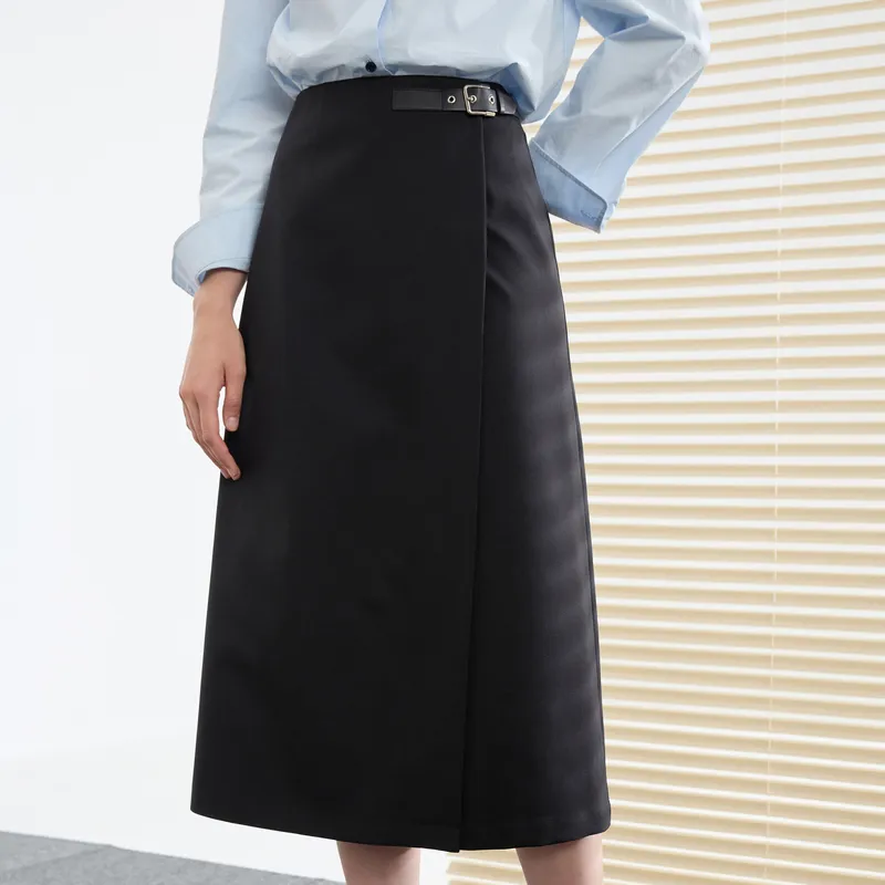 3COLOUR Casual Long Skirt Women's Classic Black-2