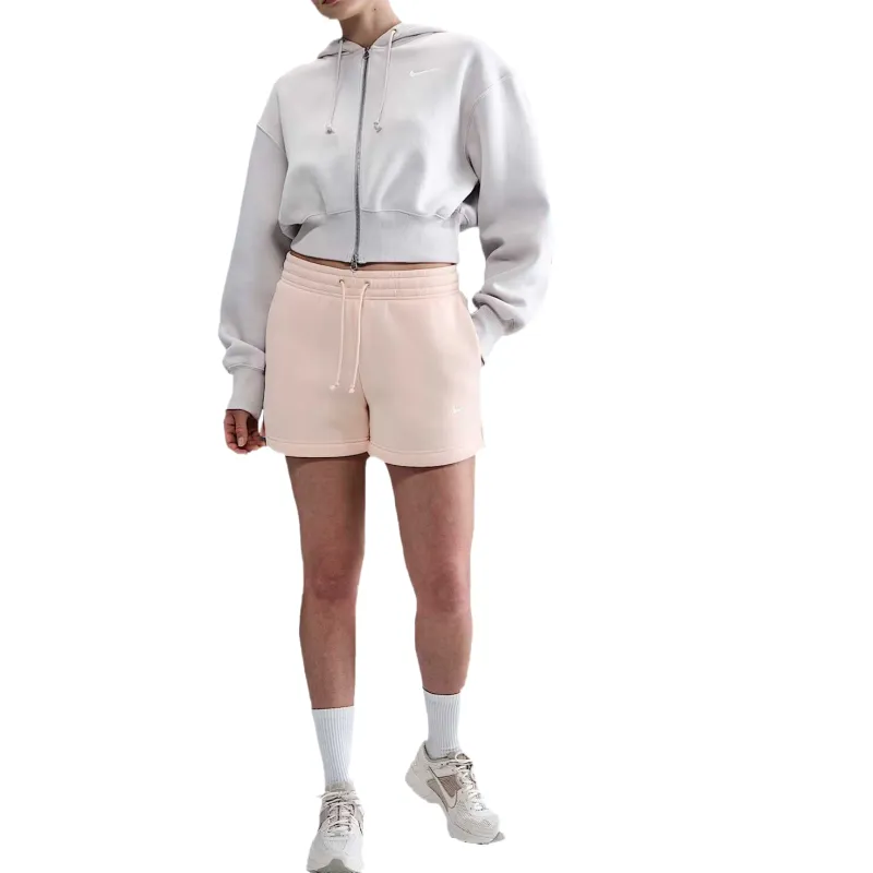 Nike Sportswear Phoenix FleeceSwoosh Casual Shorts Women's Pink-2