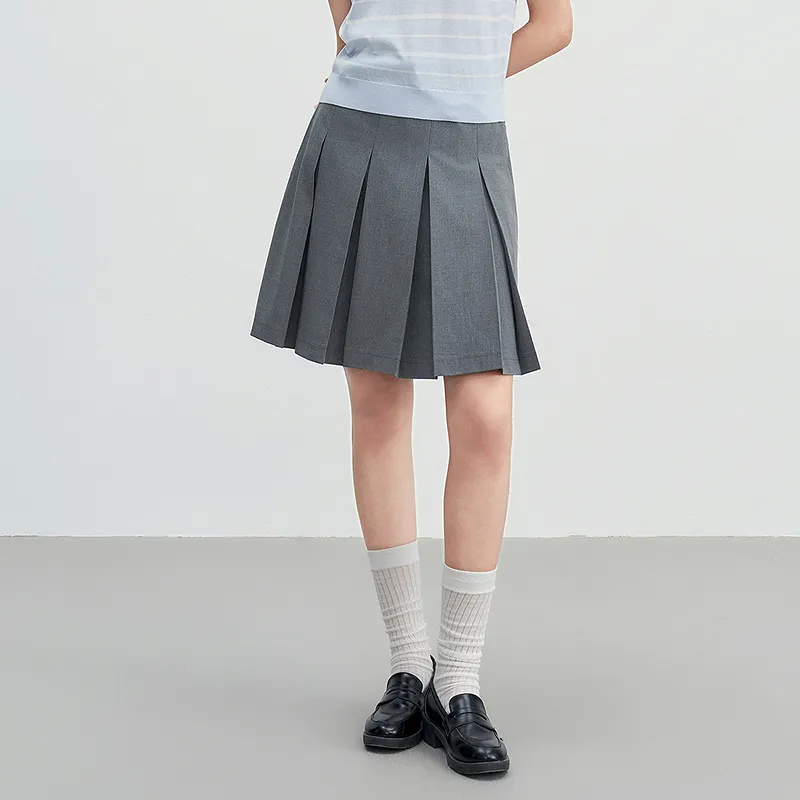 LEDIN Casual Short Skirts Women's Tin Gray In Stock-5