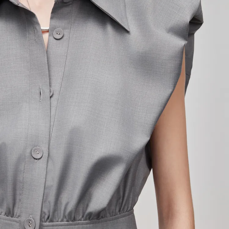 ELLE Sleeveless Dress Women's Medium Gray-5