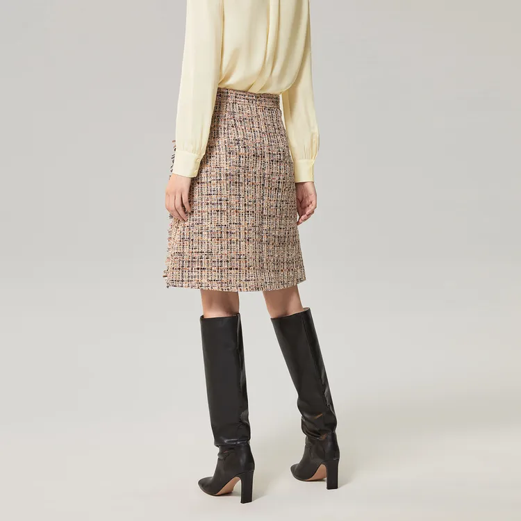 OVV Casual Short Skirts Women's Beige Yellow Pattern A2-3