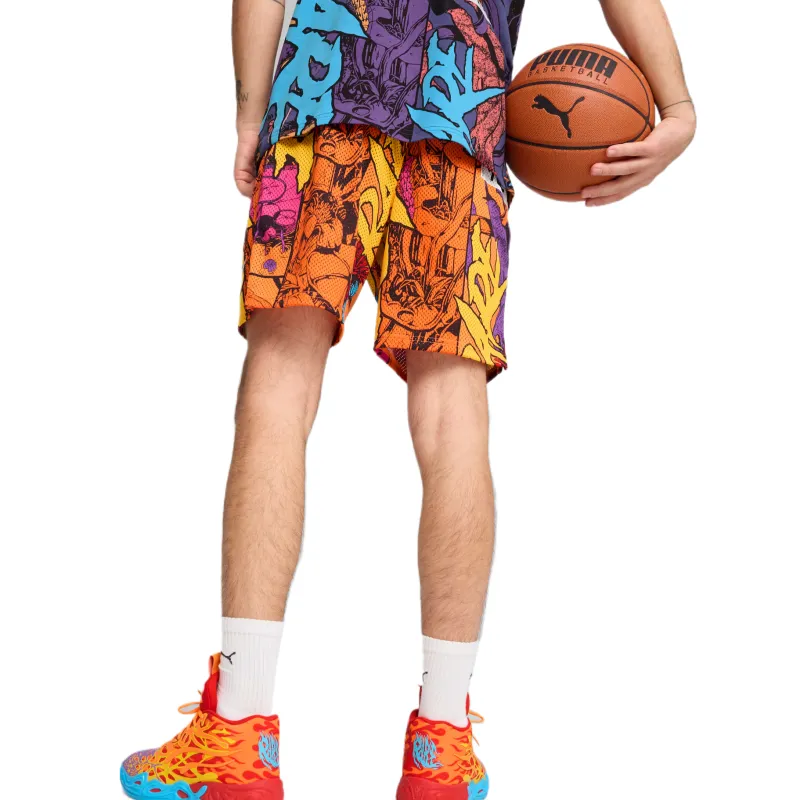 PUMA X LAMELO BALL Basketball Shorts Men's Orange-3