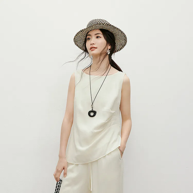 Hopeshow Tank Tops Women's Dreamy Beige 006-3