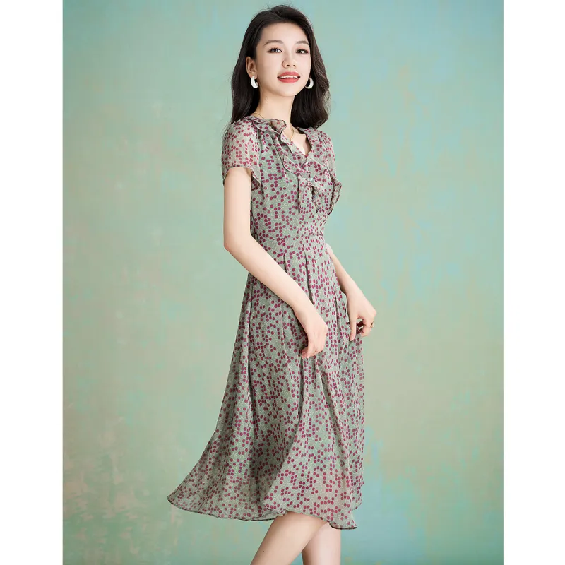 Mylan Short Sleeved Dress Women's Pea Green-2