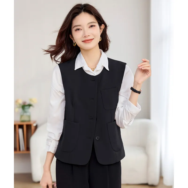 TERRE BLEUE Spring Fall Vest Loose Fit Women's-2