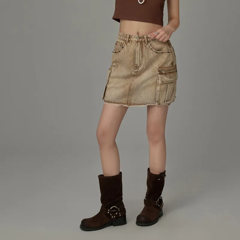 CHUU Casual Short Skirts Women's Desert Brown-2