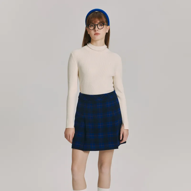 E.land Casual Short Skirts Women's Dark Blue-2