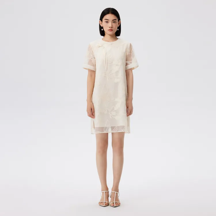 SHUIYUNJIAN Short Sleeved Dress Women's-4