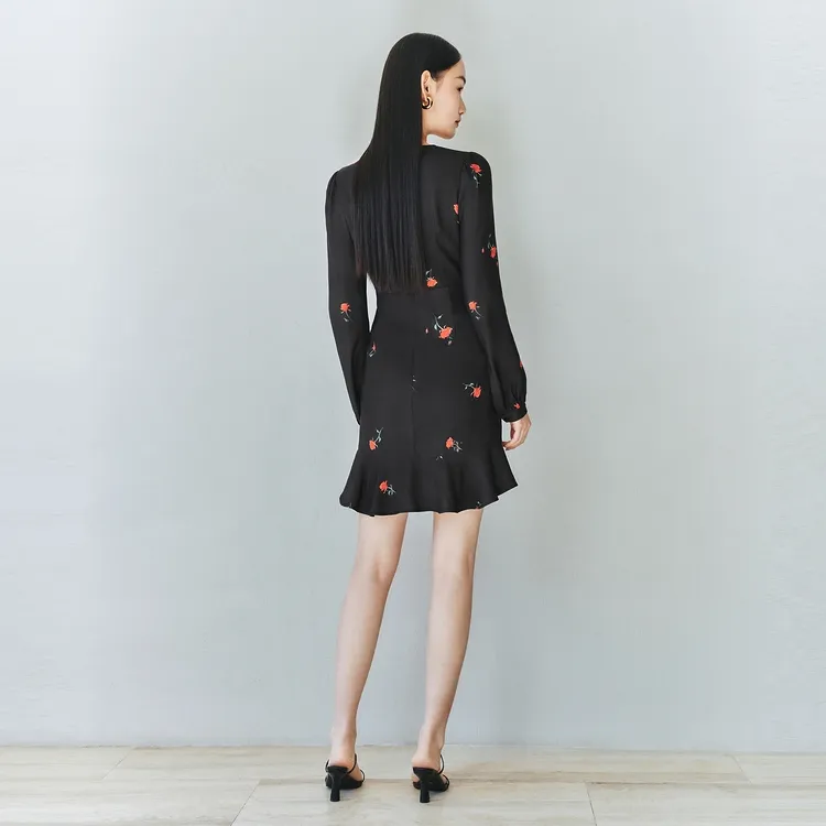 PEACEBIRD Long-Sleeved Dresses Women's Black-4