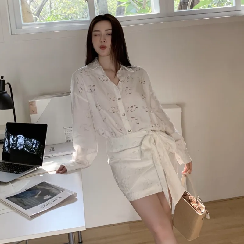 MTHE Long Sleeved Dress Women's White-3