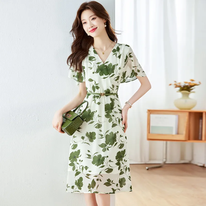XIANSINIAO Short Sleeved Dress Women's-1