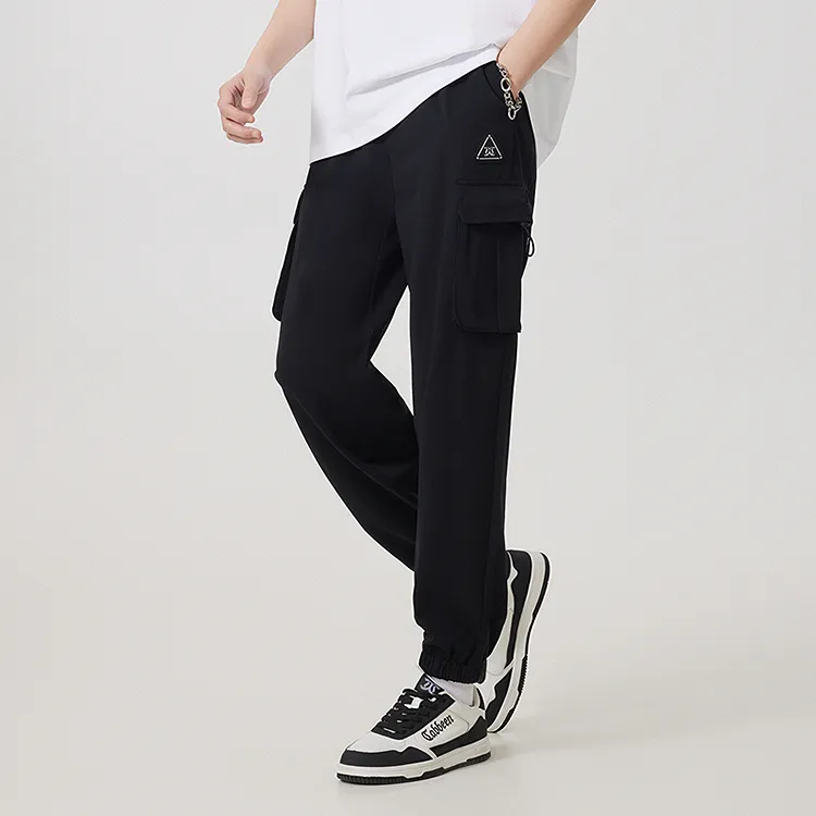 Cabbeen Knitted Sports Pants Men's Coal Black-2