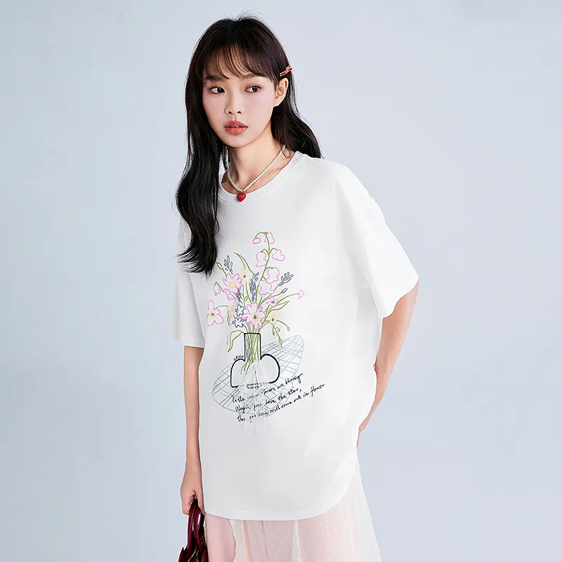 LEDIN T Shirts Women's White-4