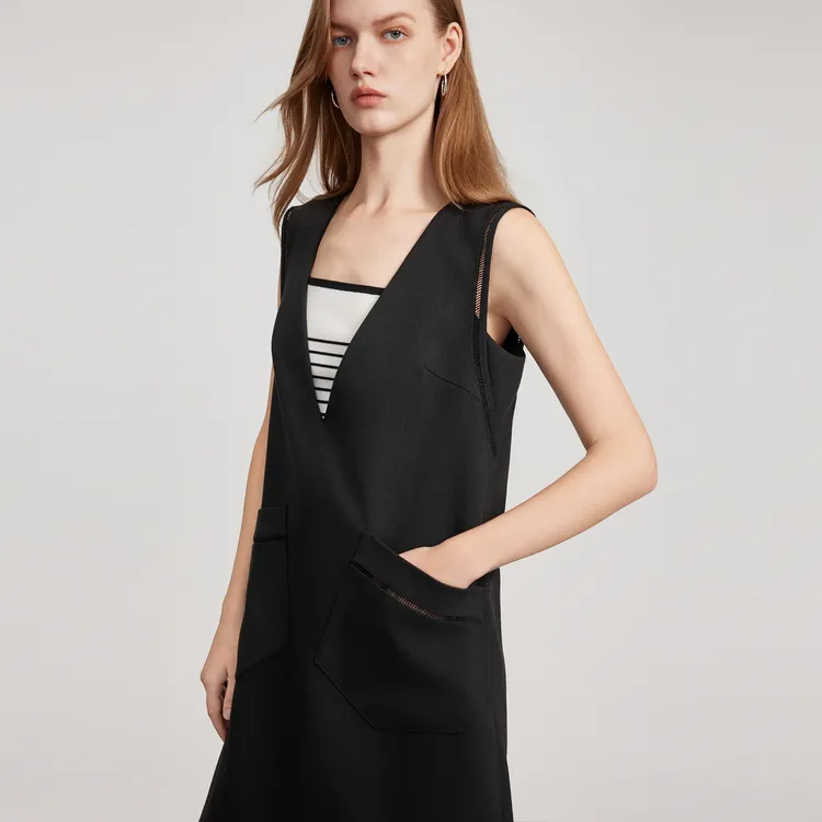 ELLE Sleeveless Dresses Women's Black-5