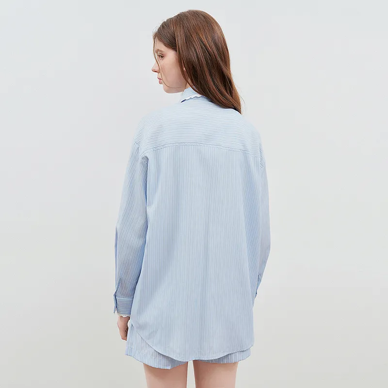 LEDIN Shirt Women's Light Denim Blue-6