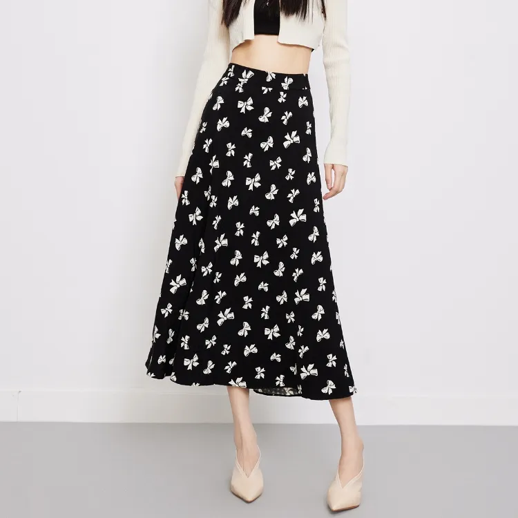 ONLY Casual Long Skirts Women's Flying Bowknot BRITTANY AOP-2