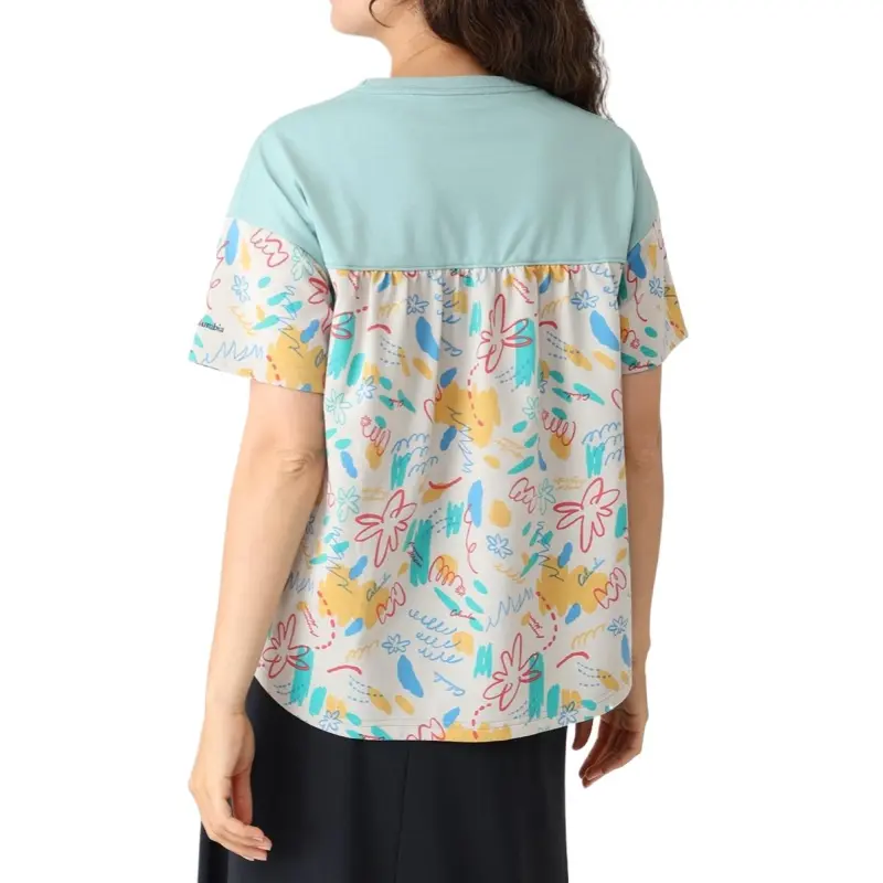 Columbia Regular T Shirt Women's Aqua Blue-3