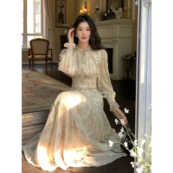 XIANSINIAO Long Sleeved Dress Women's Multicolor