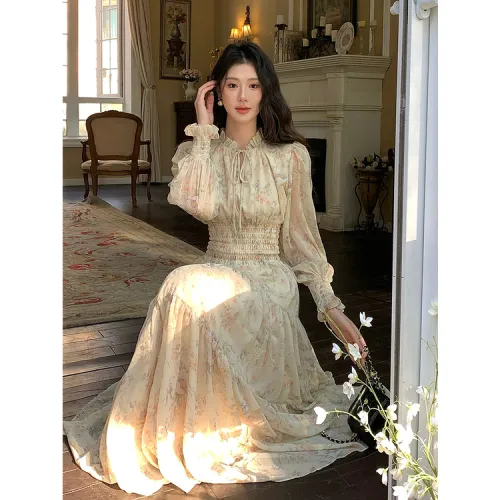 XIANSINIAO Long Sleeved Dress Women's Multicolor
