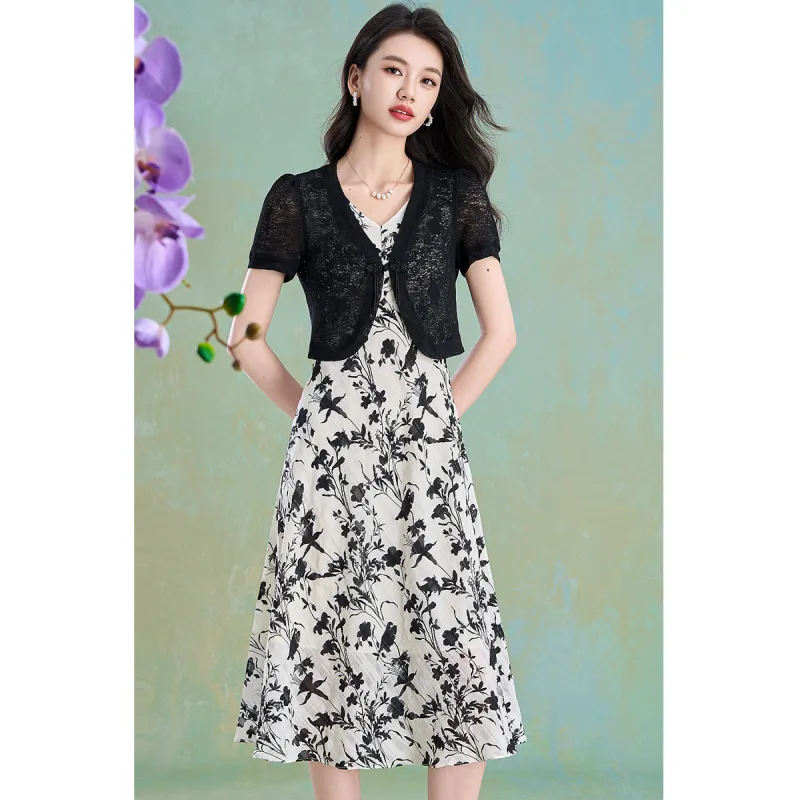 Mylan Two Piece Skirt Sets Women's Black-2
