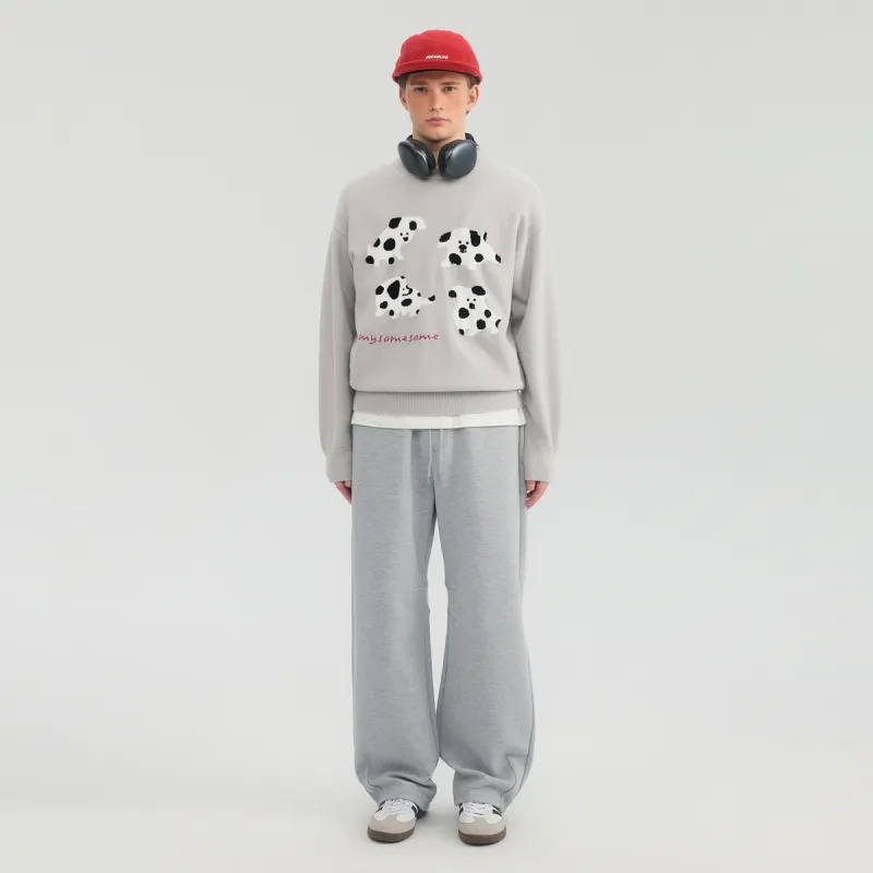 MYSAMESAME Spring Sweater Loose Fit Unisex Gray In Stock-1