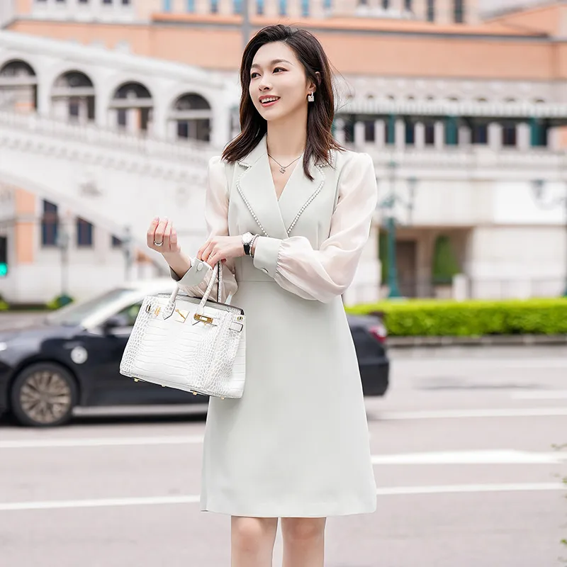 ONE SHALLOW Long Sleeved Dresses Women's Green-1