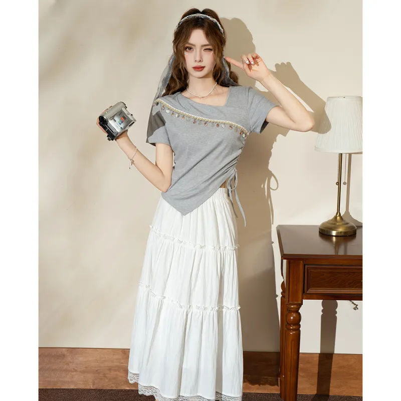 FAWENXIANGZI Skirt Set Loose Fit Women's 2 Pack-4