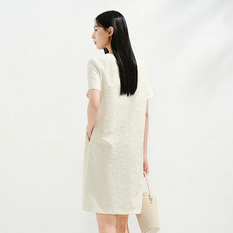 JZ. ANNAKRO Short Sleeved Dress Women's Beige-3