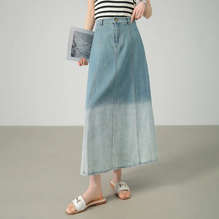 SENTUBILA Casual Long Skirts Women's Mountain Tai Blue-1