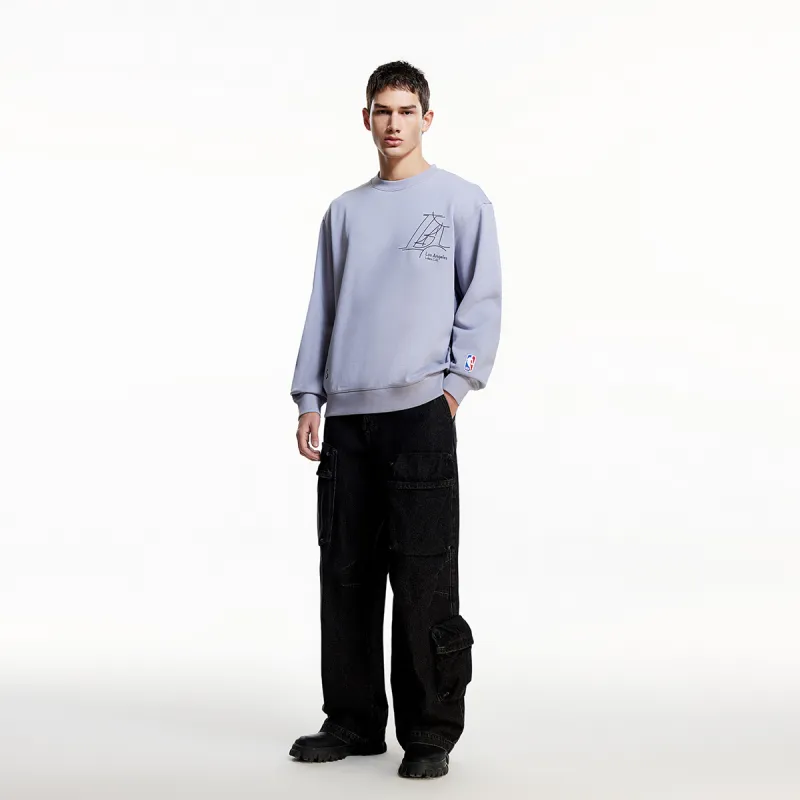 JACK JONES· x NBA Sweatshirt Men's Gray Purple-3
