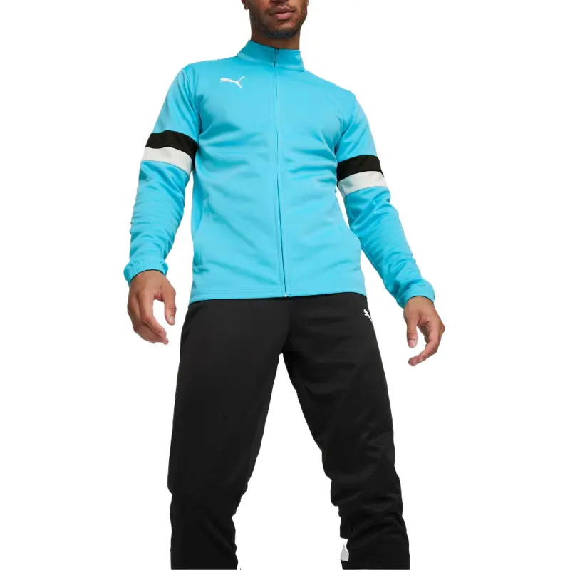 PUMA Soccer Jersey Sets Men Blue Coat+Black Pants-2