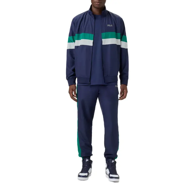FILA Full Zip Woven Track Jackets & Coats Men's Marine Blue/Chalcedony/Gardenia Multicolor-3