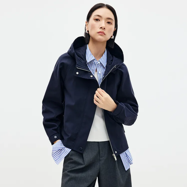 SHUIYUNJIAN Trench Coat Women's Navy Blue-2