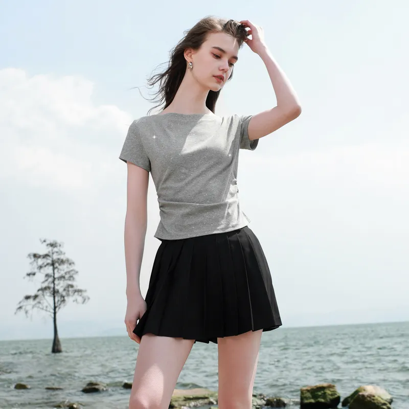 3COLOUR T Shirt Women's Stone Gray-5