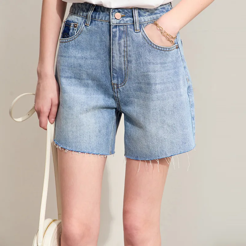 AMII Denim Shorts Women's Washed Blue-2
