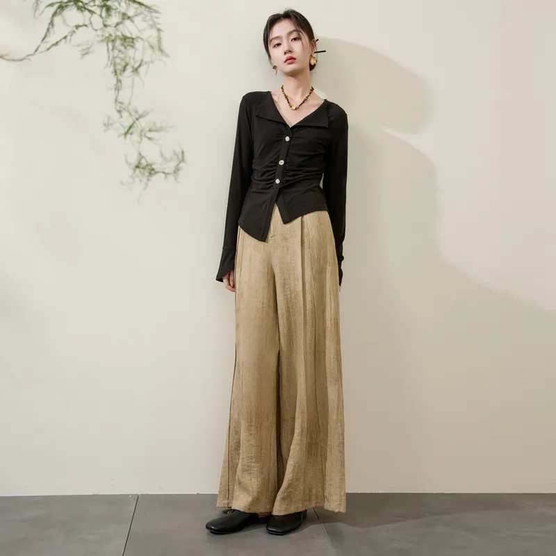 3COLOUR Casual Pants Women's Khaki-5