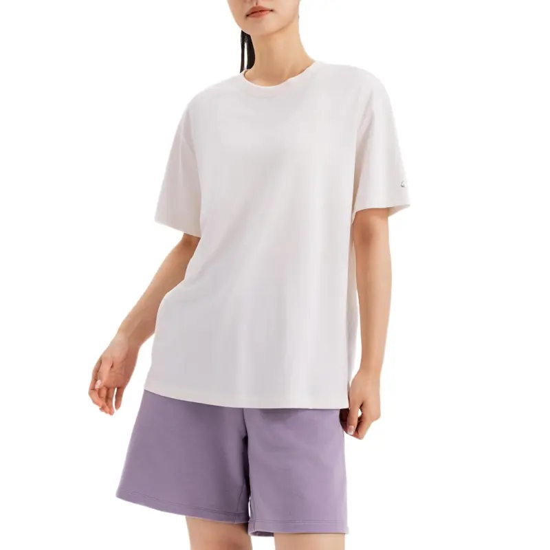 DECATHLON Drop Shoulder Sleeve T Shirt Women's Pure White-3