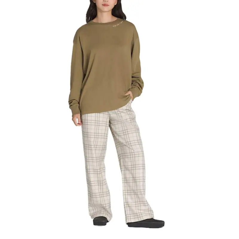 Vans Drop Shoulder Sleeve T Shirt Women's Olive Green-3