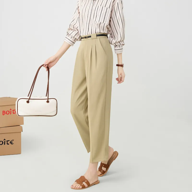 FAWENXIANGZI Suit Trouser Women's Khaki-2
