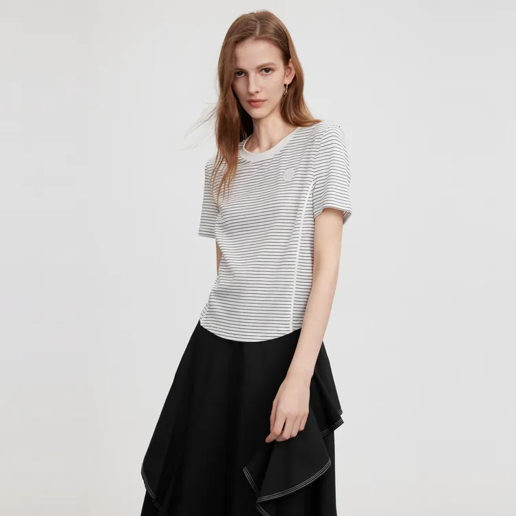 ELLE T Shirts Women's Stripes-2
