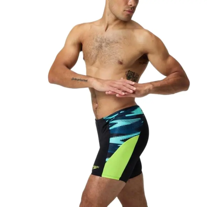 Speedo Endurance+ Max Splice Swimming Shorts Men's Black/Yellow-5