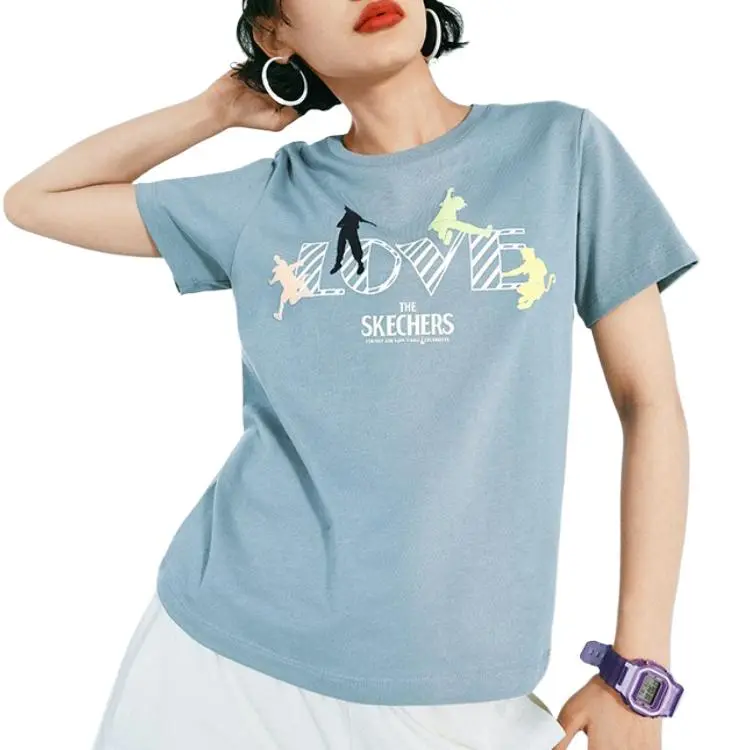 Skechers Funny Monster Regular T Shirt Women's Ashley Blue-2