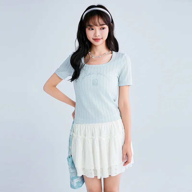 LEDIN T Shirt Women's Melt Ice Blue-4