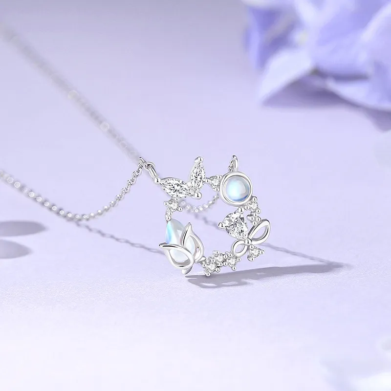 YINGNIXINDONG 925 Sterling Silver Necklaces Women's-1