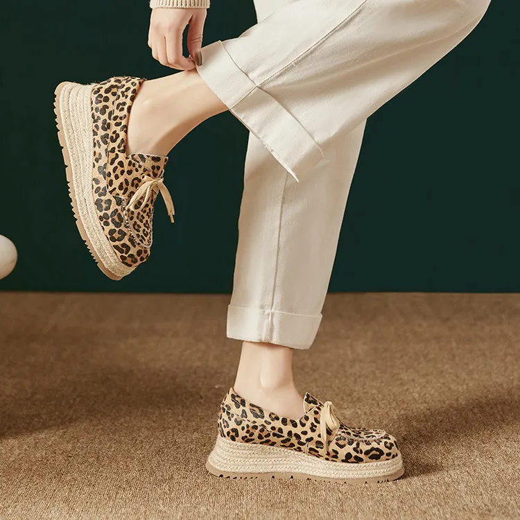 Echo&yolo Espadrilles Women's Leopard Print-4