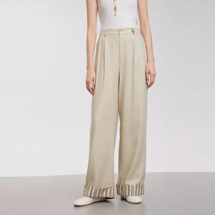 ELLE Casual Pants Women's Apricot-5