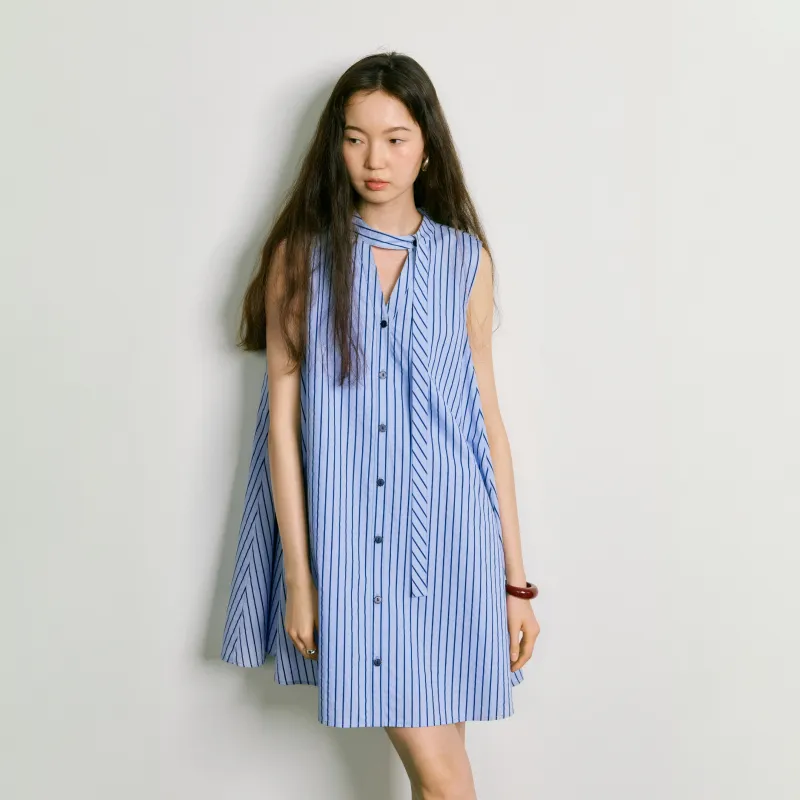 KUOSE Sleeveless Dress Women's Light Blue-2