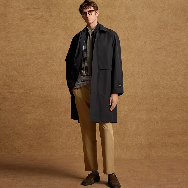 Teenie Weenie Men Evergreen Series 24FW Trench Coat Unisex Black-2